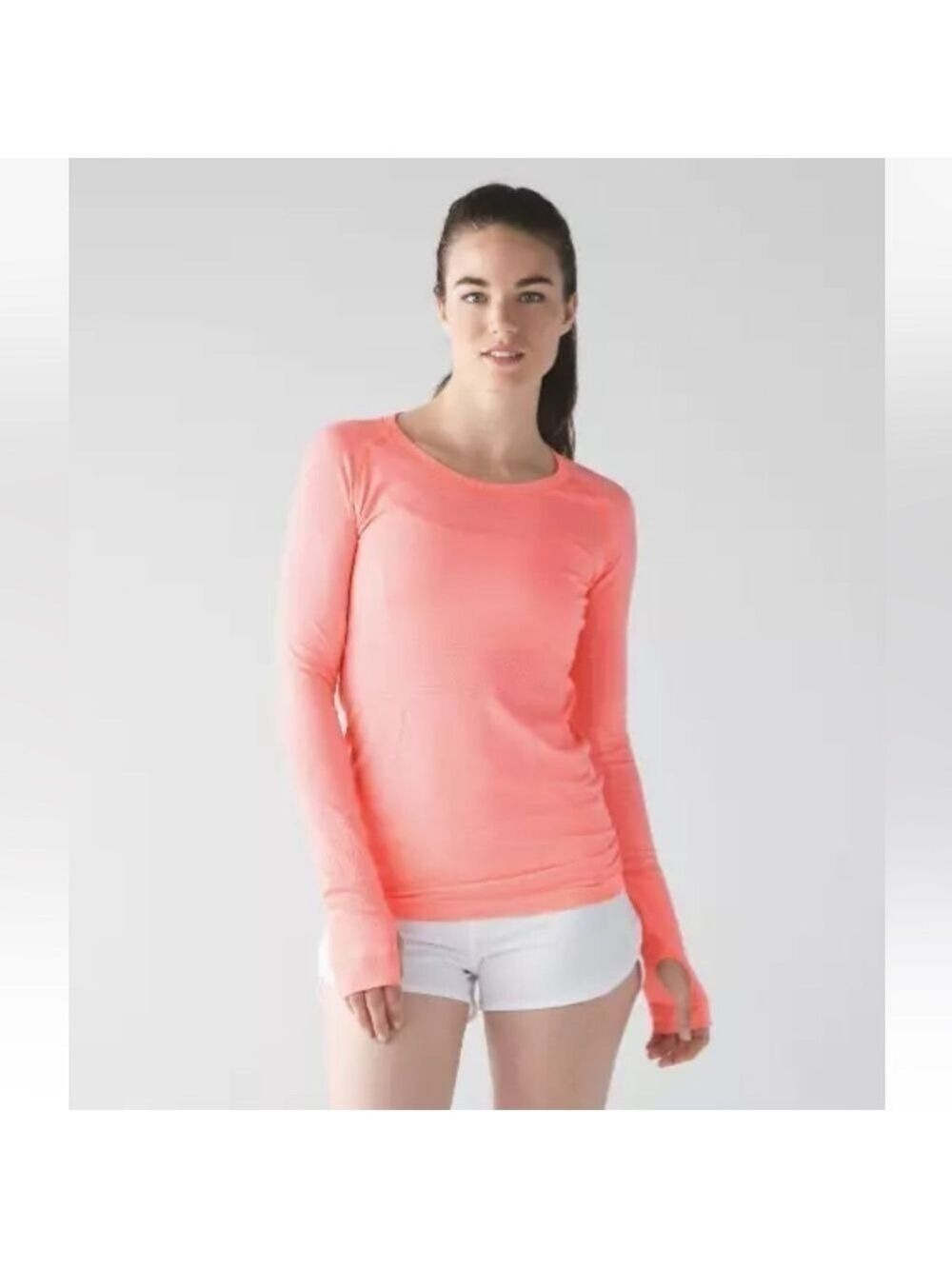 Lululemon Swiftly Tech Long Sleeve Crew Heathered Grapefruit Sz 8